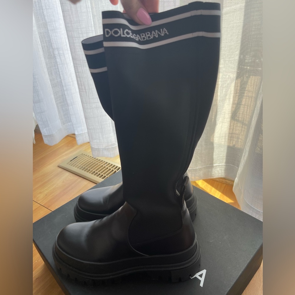Dolce and Gabbana black combat boots